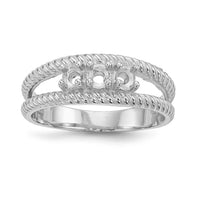 14k White Gold Polished 3-Stone Mothers Ring Mounting-XMR8/3W