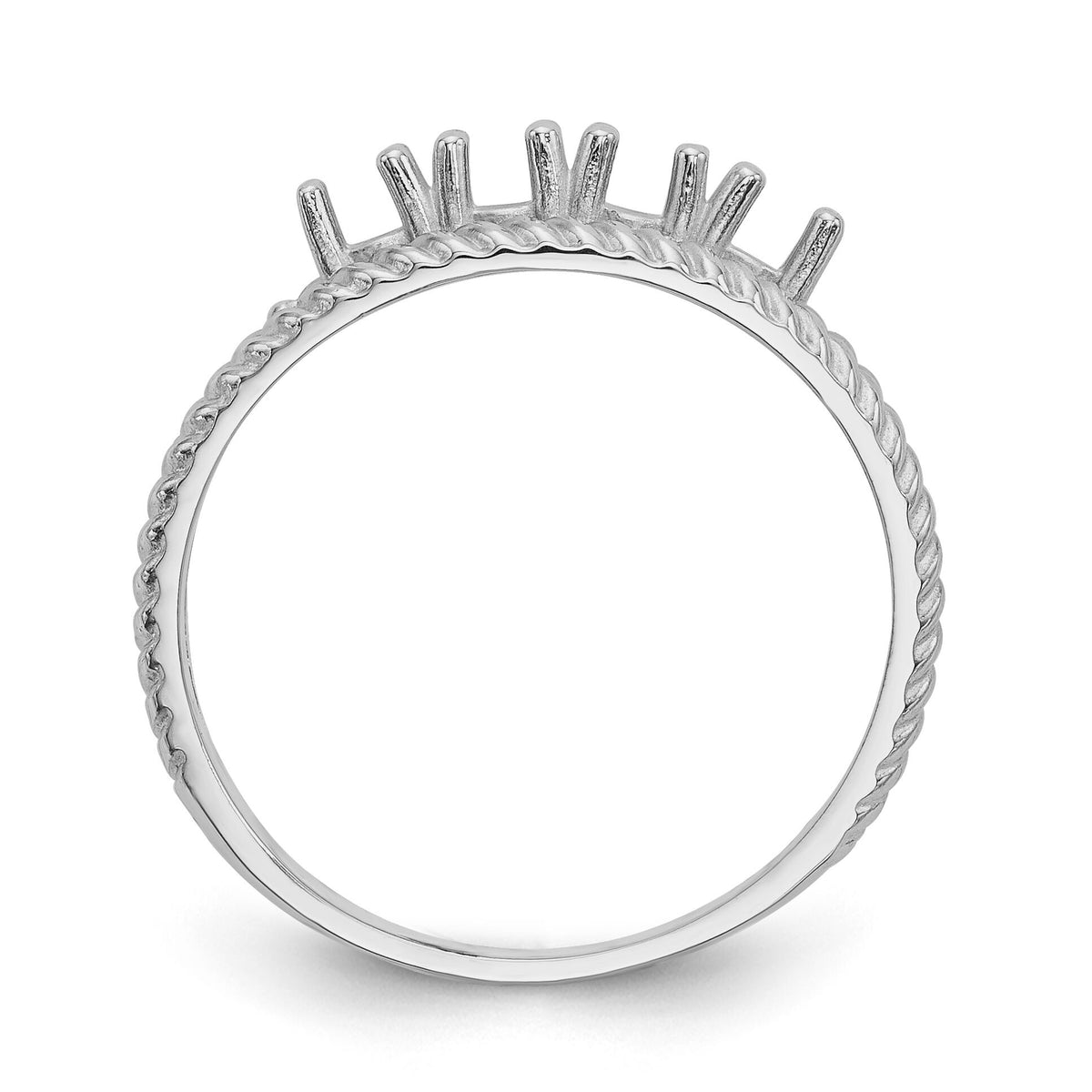 14k White Gold Polished 4-Stone Mothers Ring Mounting-XMR8/4W