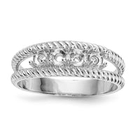 14k White Gold Polished 4-Stone Mothers Ring Mounting-XMR8/4W