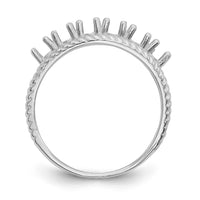 14k White Gold Polished 6-Stone Mothers Ring Mounting-XMR8/6W