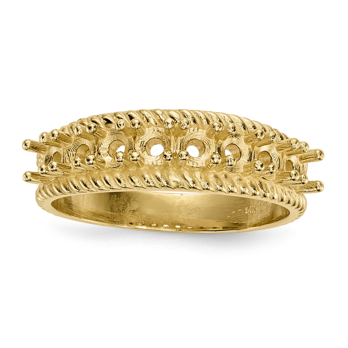 14k Polished 8-Stone Mothers Ring Mounting-XMR8/8