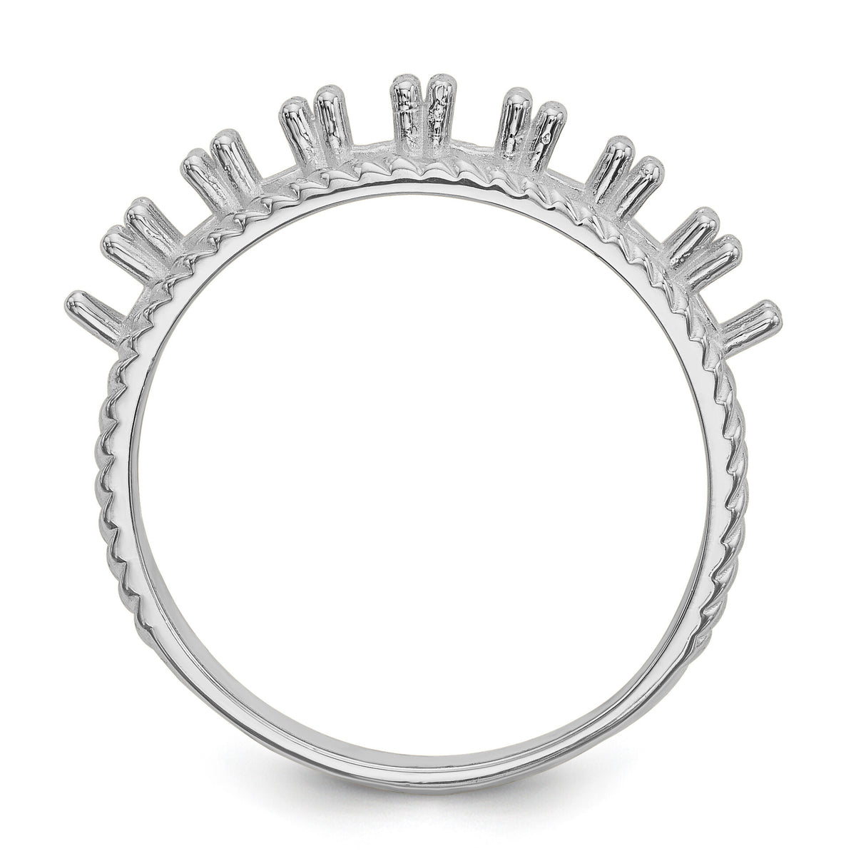 14k White Gold Polished 8-Stone Mothers Ring Mounting-XMR8/8W