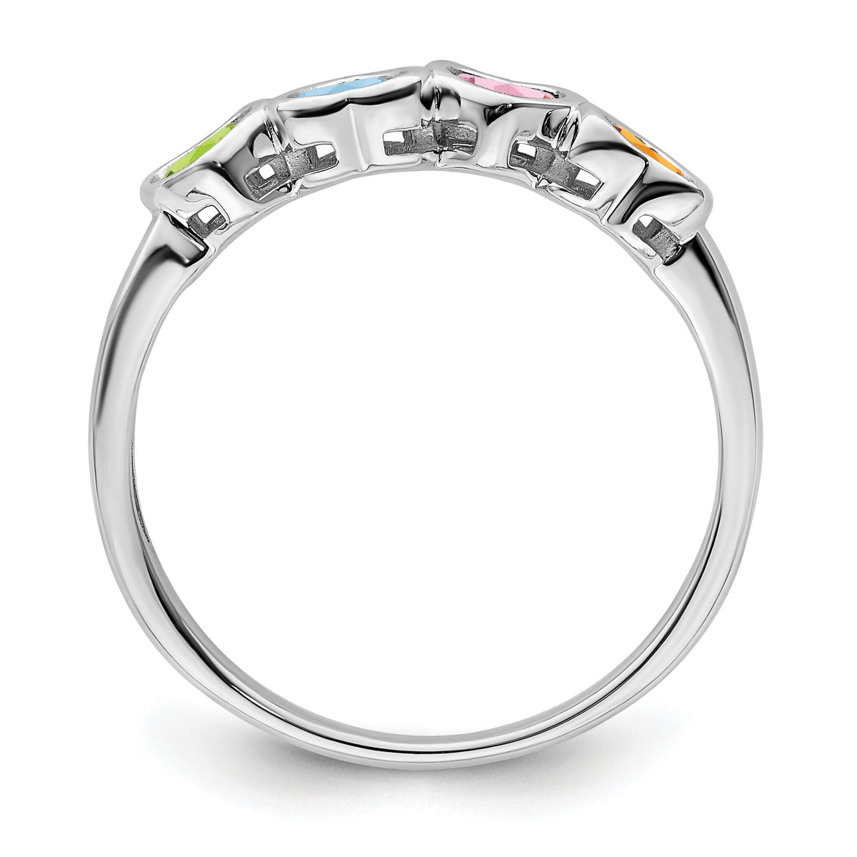 14k White Gold Family Jewelry Ring Mounting-XMR85/4W