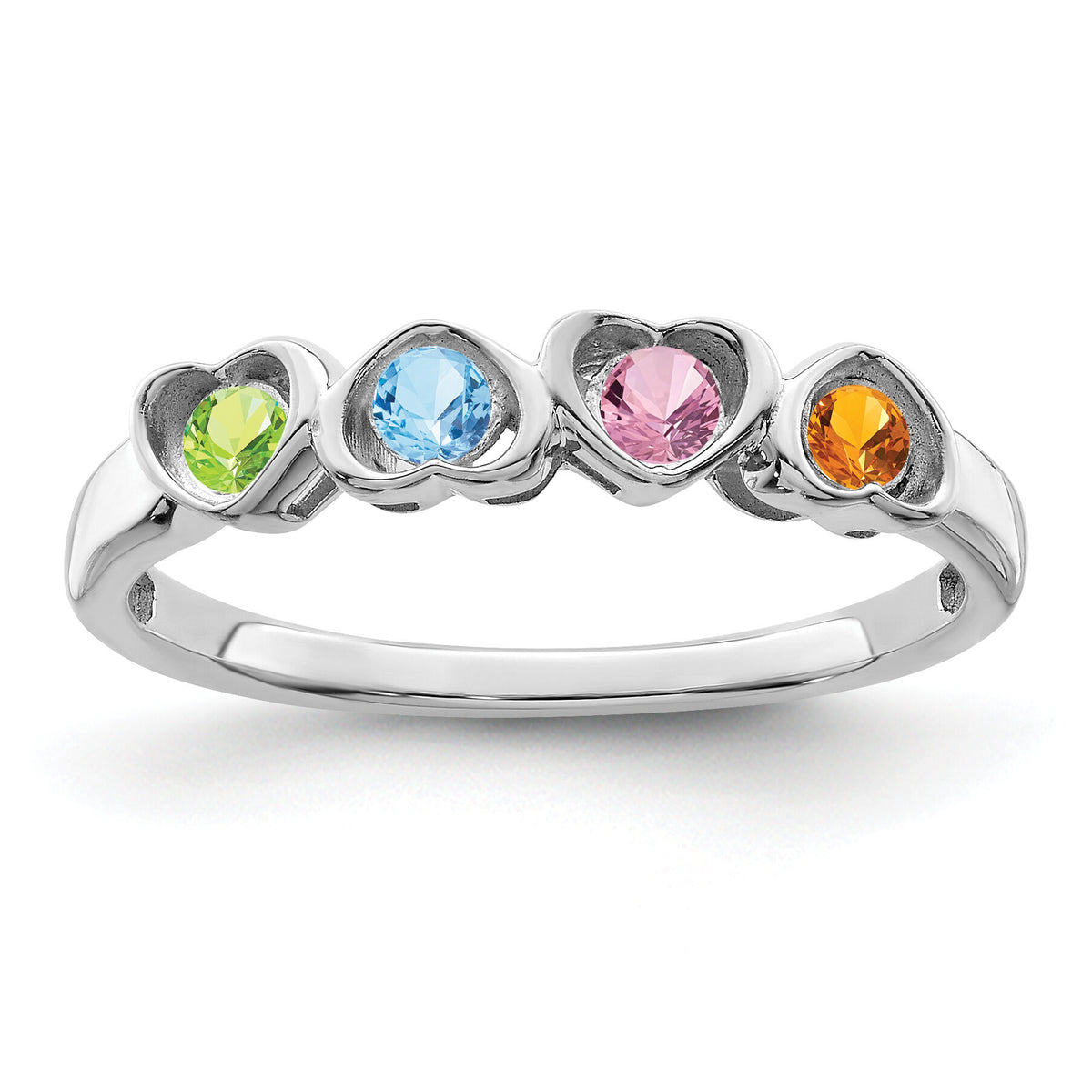 14k White Gold Family Jewelry Ring Mounting-XMR85/4W