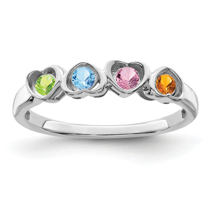 14k White Gold Family Jewelry Ring Mounting-XMR85/4W