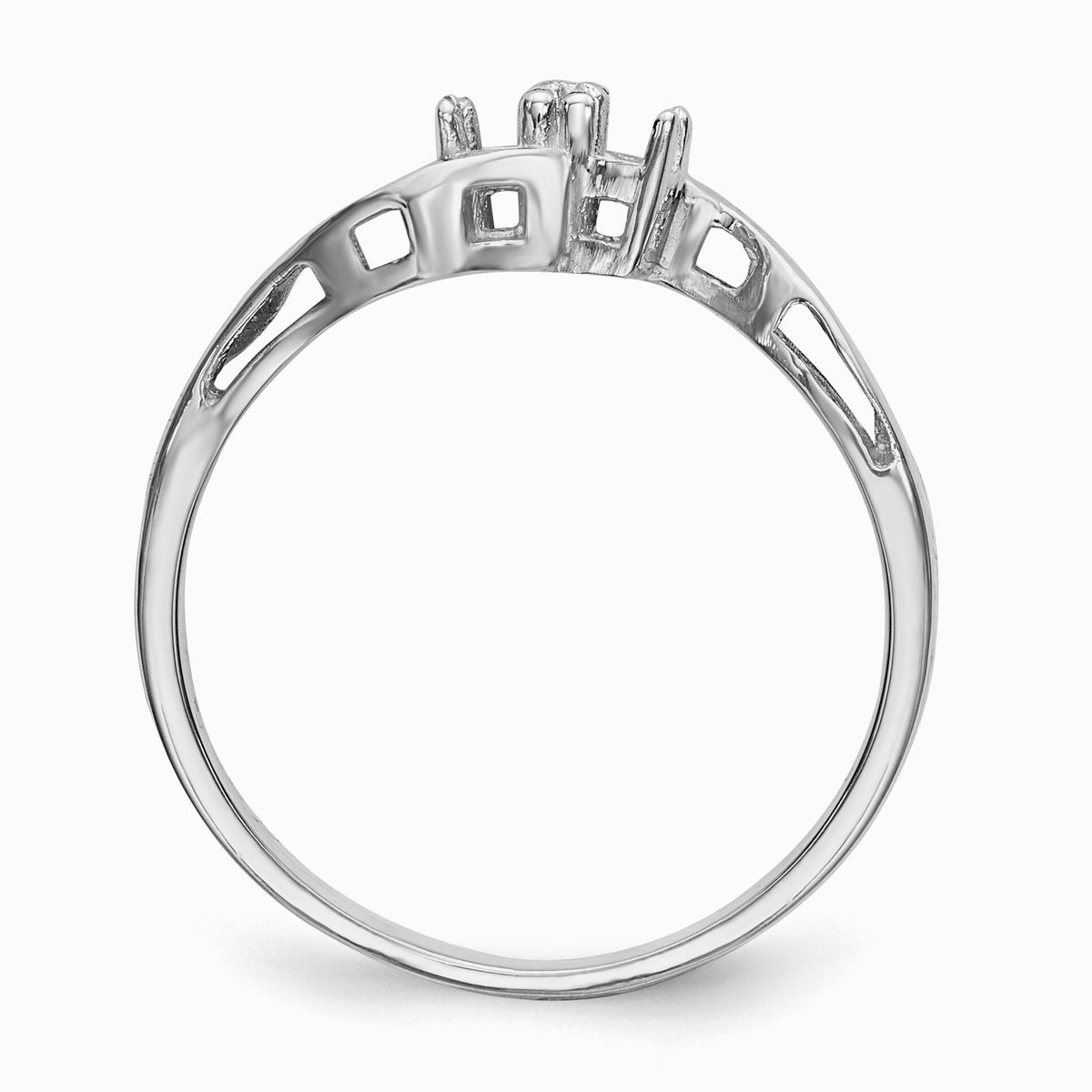 14k White Gold Family Jewelry Ring Mounting-XMR86/2W