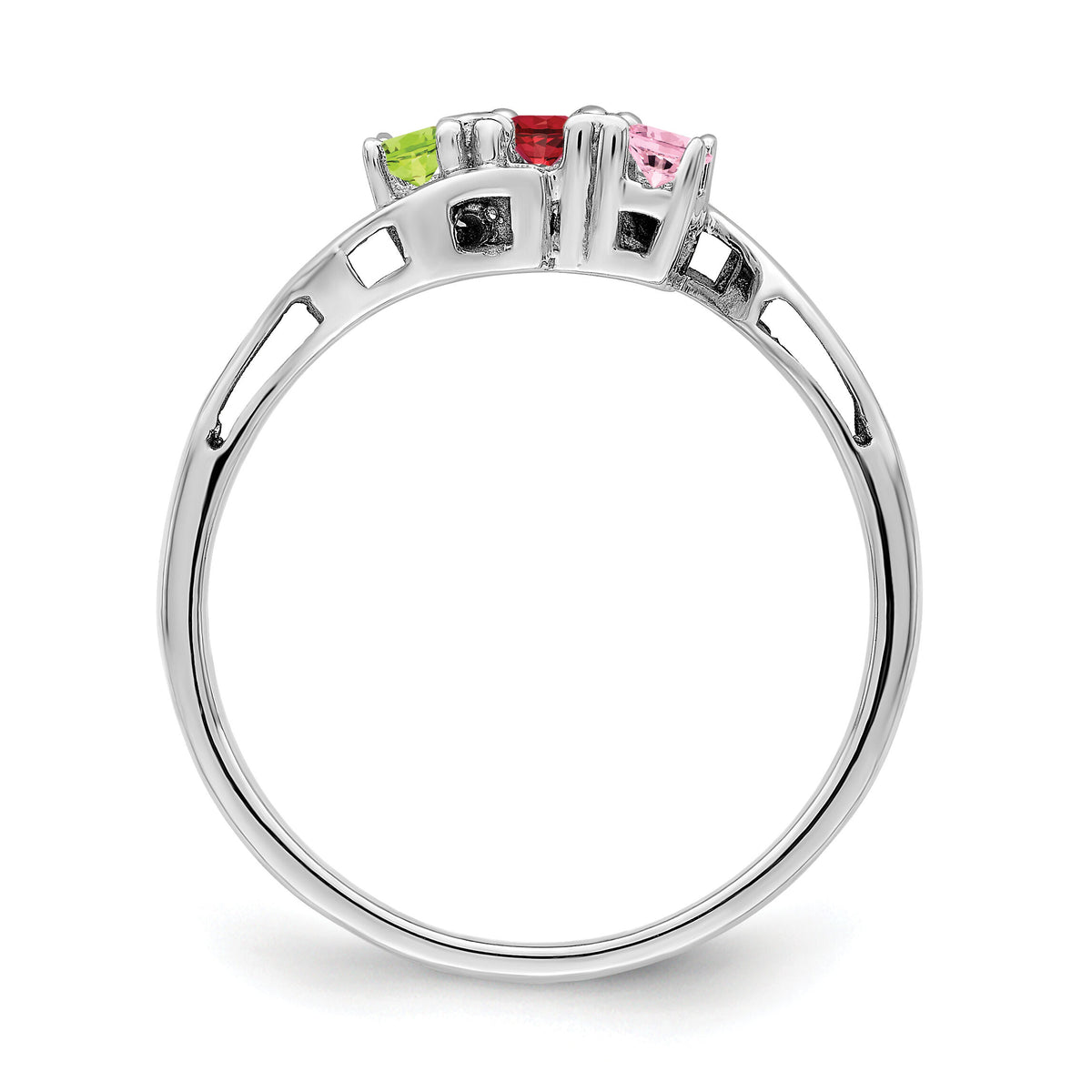 14k White Gold Family Jewelry Ring Mounting-XMR86/3W