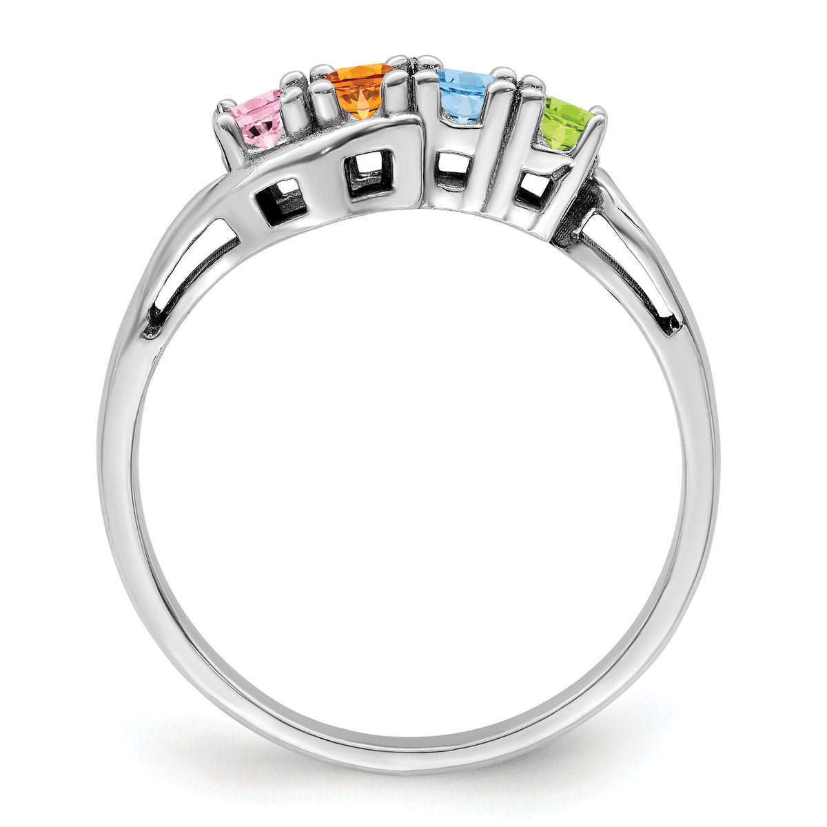 14k White Gold Family Jewelry Ring Mounting-XMR86/4W
