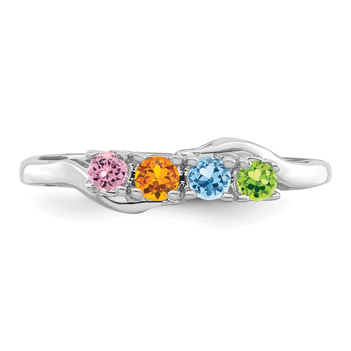14k White Gold Family Jewelry Ring Mounting-XMR86/4W