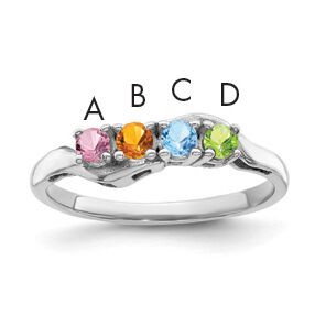 14k White Gold Family Jewelry Ring Mounting-XMR86/4W