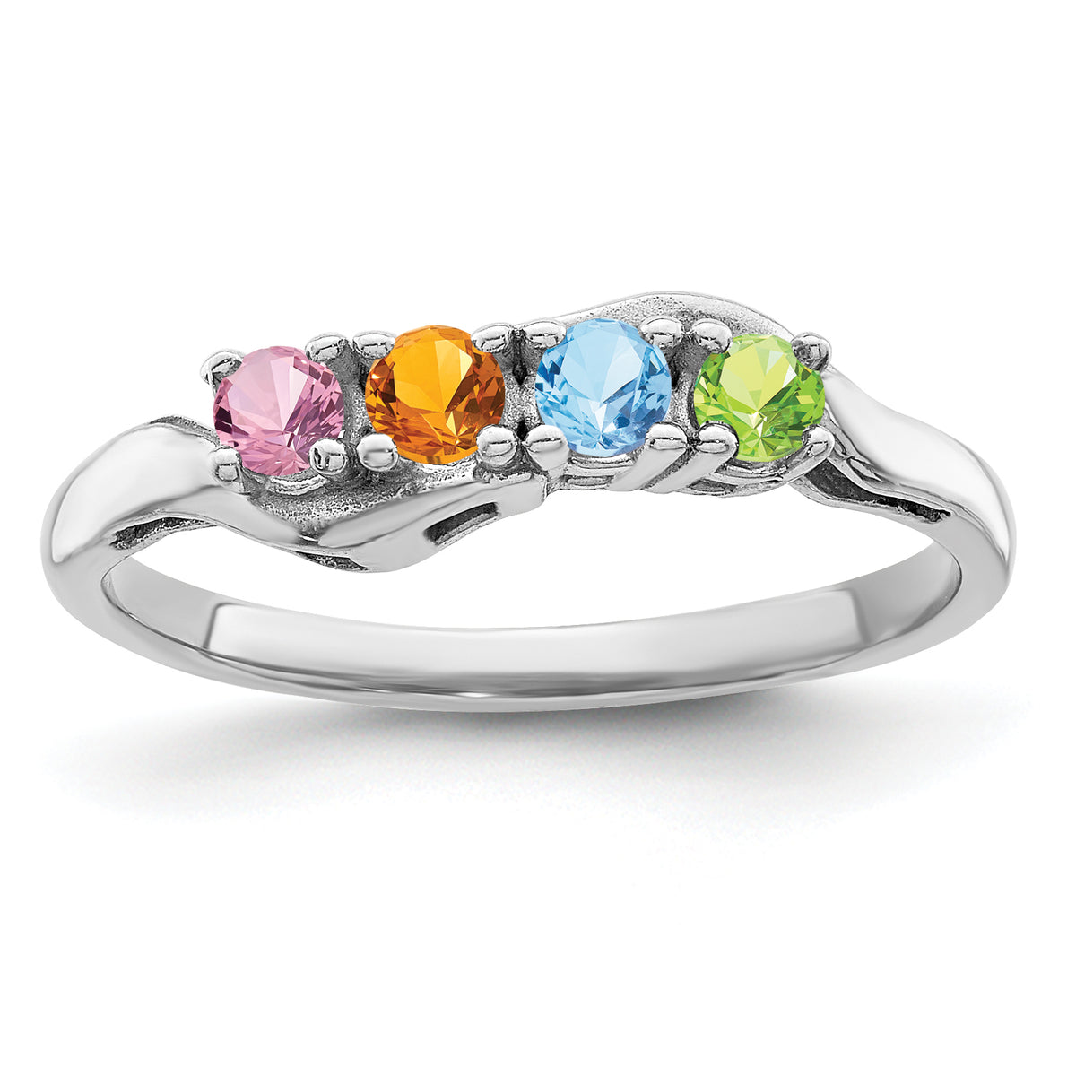 14k White Gold Family Jewelry Ring Mounting-XMR86/4W-7