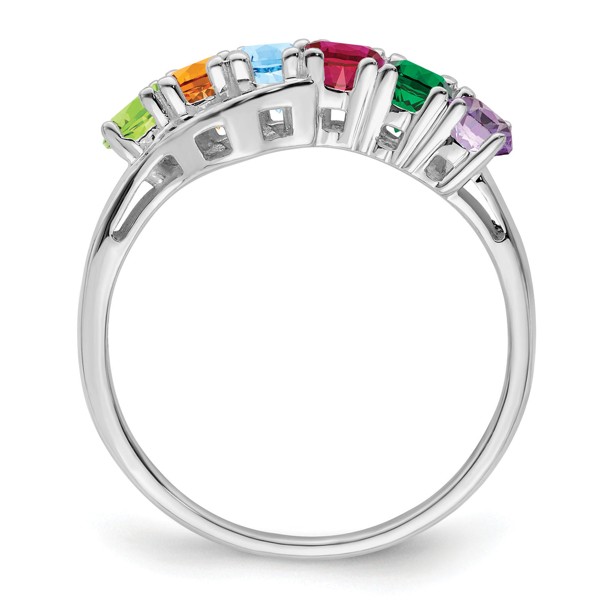 14k White Gold Family Jewelry Ring Mounting-XMR86/6W