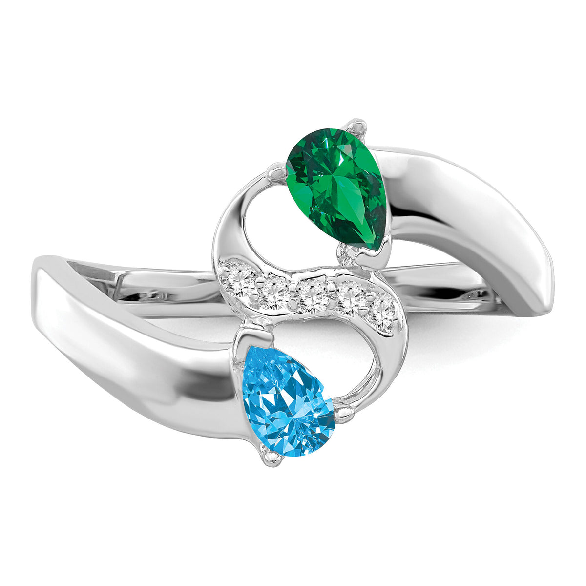 14k White Gold Family Jewelry Ring Mounting-XMR89/2W