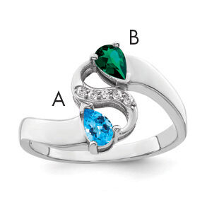 14k White Gold Family Jewelry Ring Mounting-XMR89/2W