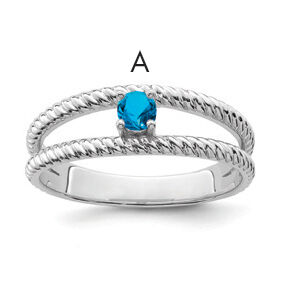 14k White Gold Polished 1-Stone Mothers Ring Mounting-XMR8/1W
