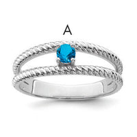 14k White Gold Polished 1-Stone Mothers Ring Mounting-XMR8/1W