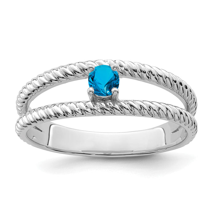 14k White Gold Polished 1-Stone Mothers Ring Mounting-XMR8/1W