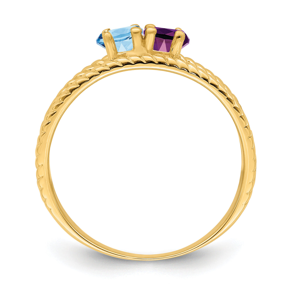 14k Polished 2-Stone Mothers Ring Mounting-XMR8/2