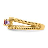 14k Polished 2-Stone Mothers Ring Mounting-XMR8/2