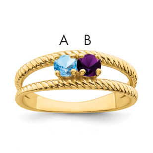 14k Polished 2-Stone Mothers Ring Mounting-XMR8/2