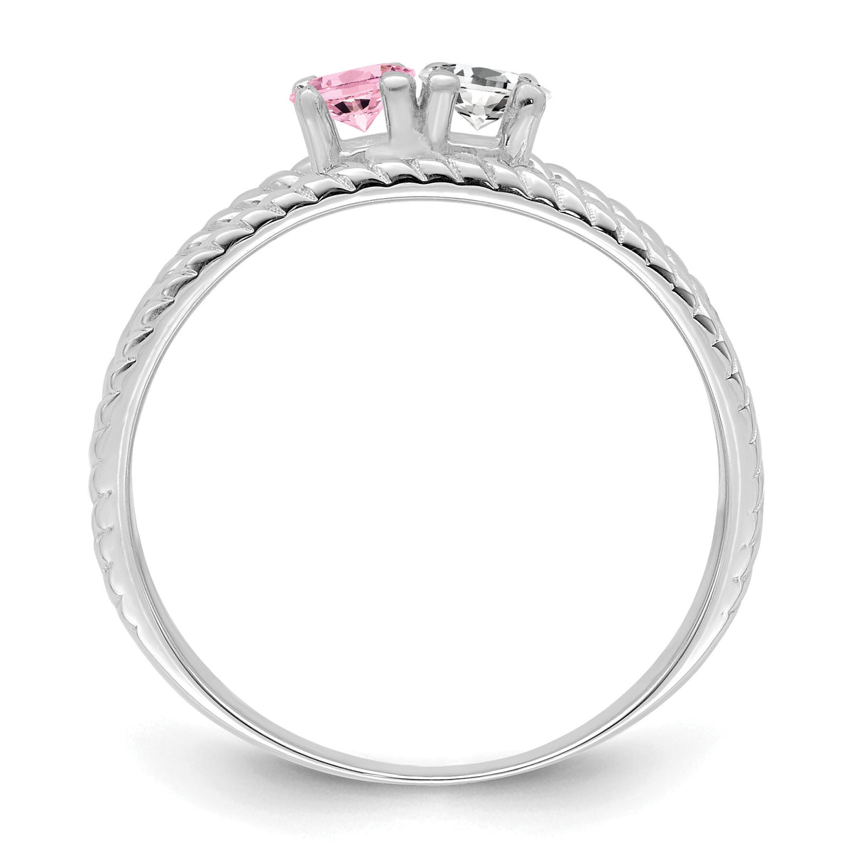 14k White Gold Polished 2-Stone Mothers Ring Mounting-XMR8/2W