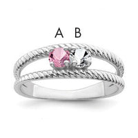 14k White Gold Polished 2-Stone Mothers Ring Mounting-XMR8/2W