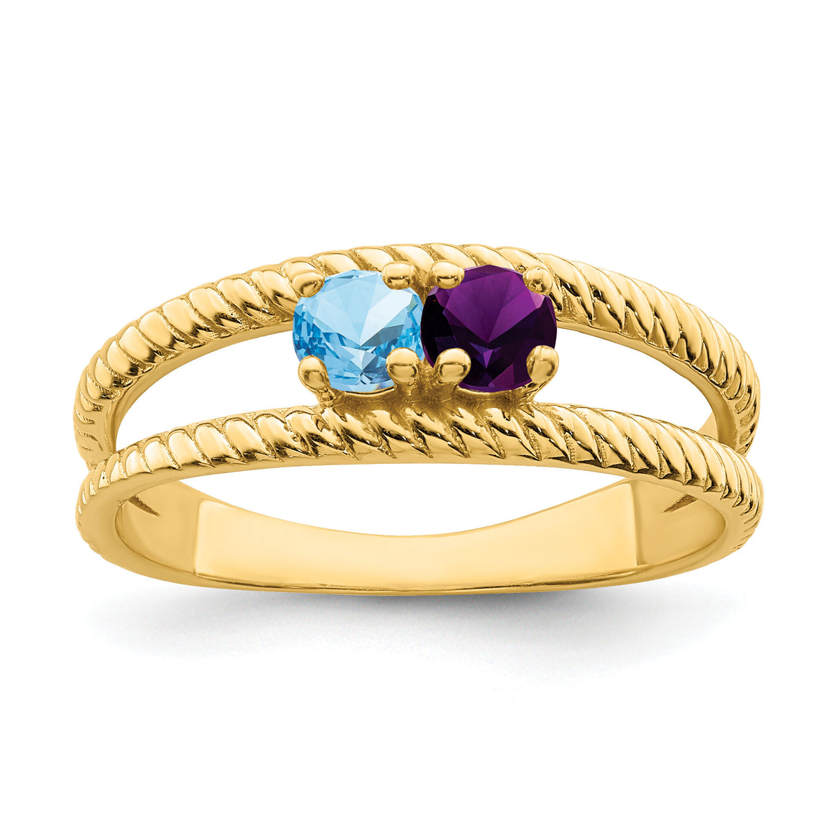 14k Polished 2-Stone Mothers Ring Mounting-XMR8/2