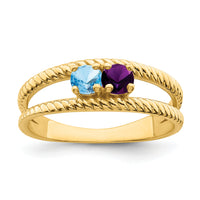 14k Polished 2-Stone Mothers Ring Mounting-XMR8/2