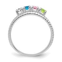 14k White Gold Polished 4-Stone Mothers Ring Mounting-XMR8/4W