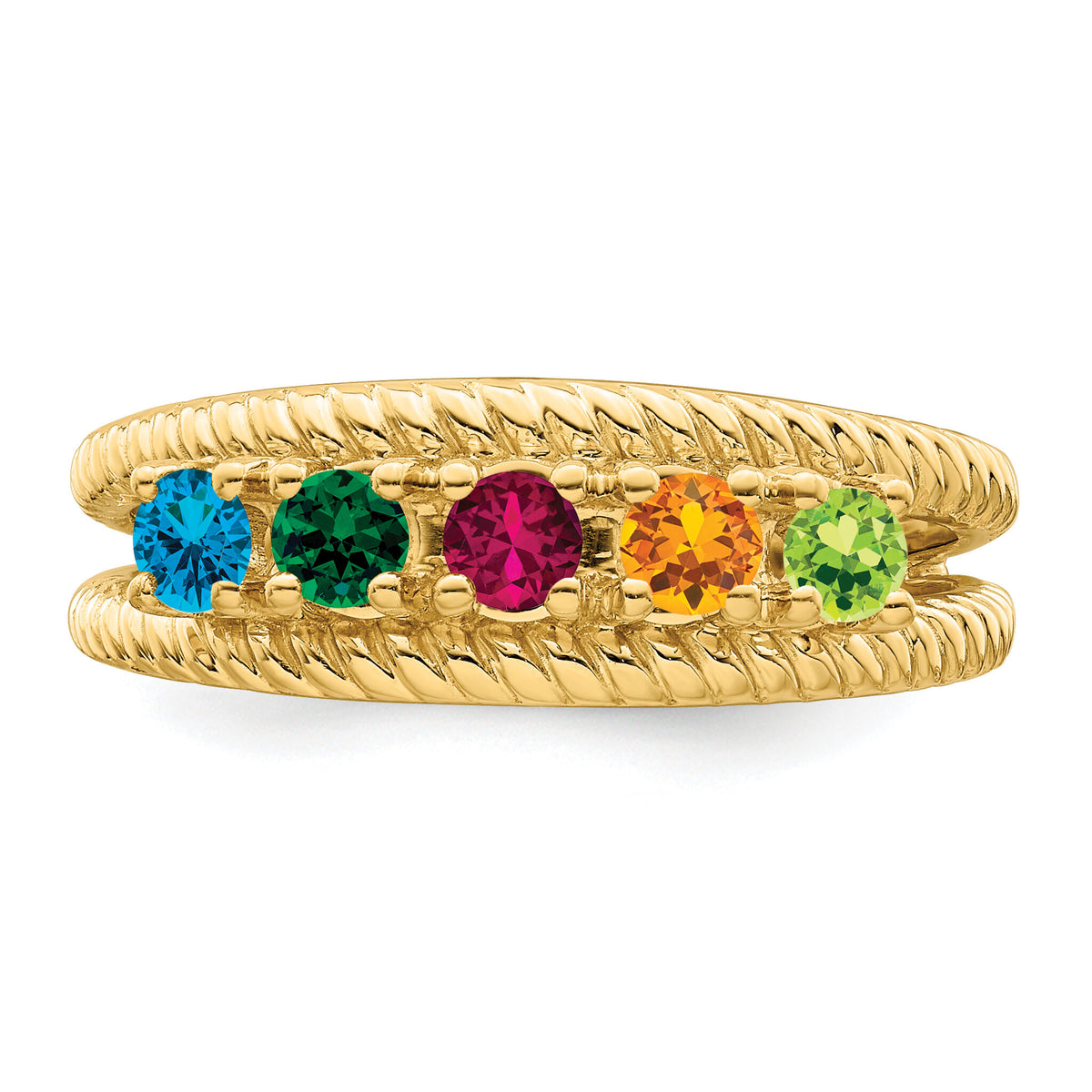 14k Polished 5-Stone Mothers Ring Mounting-XMR8/5