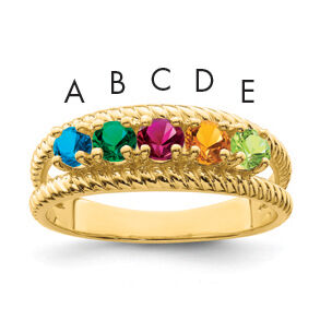 14k Polished 5-Stone Mothers Ring Mounting-XMR8/5