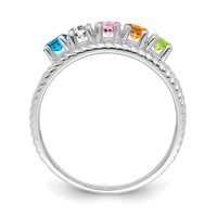 14k White Gold Polished 5-Stone Mothers Ring Mounting-XMR8/5W