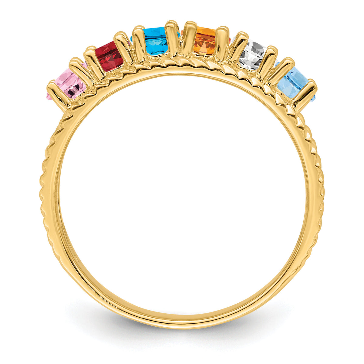 14k Polished 6-Stone Mothers Ring Mounting-XMR8/6