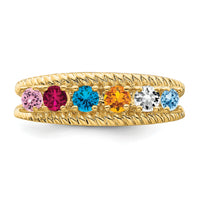 14k Polished 6-Stone Mothers Ring Mounting-XMR8/6