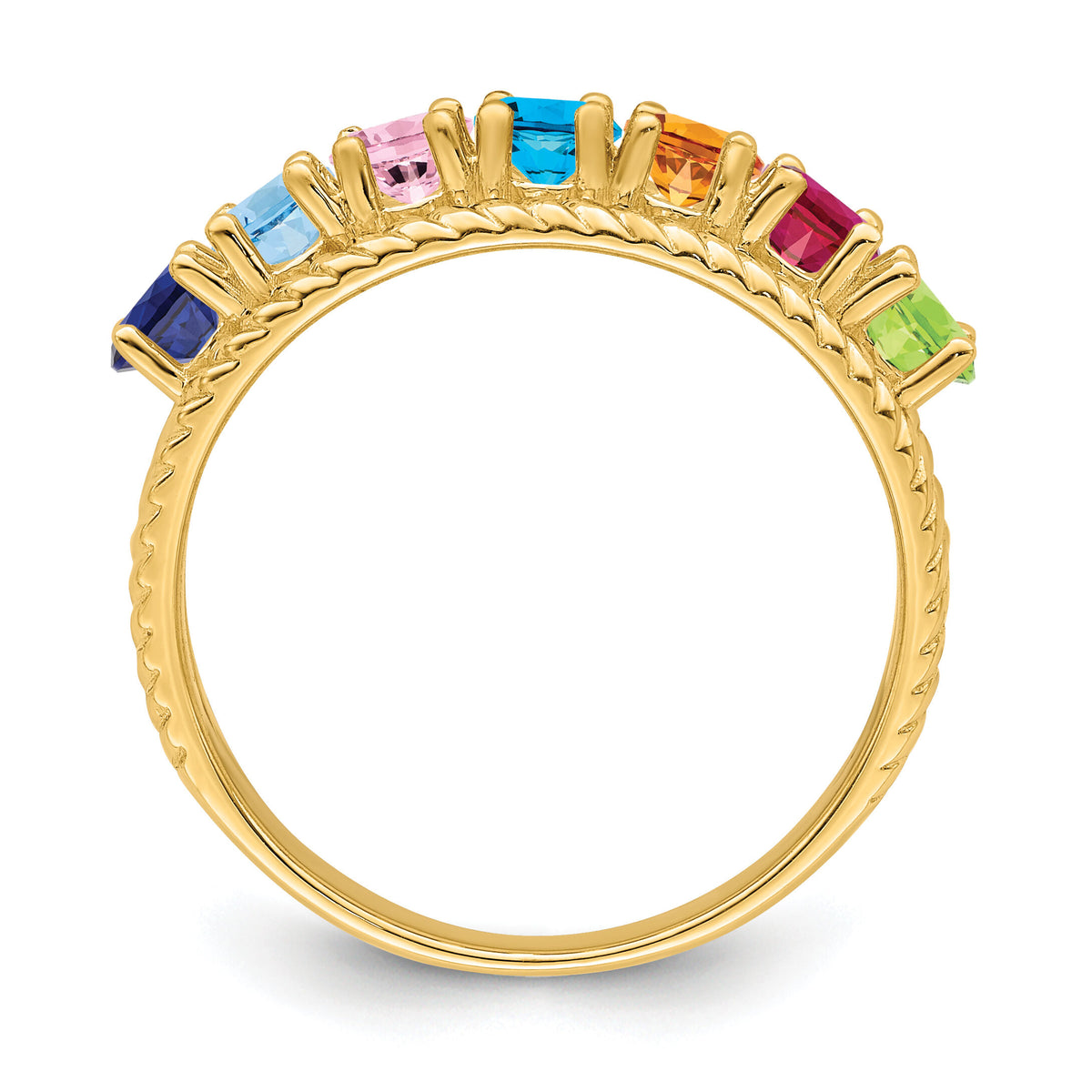 14k Polished 7-Stone Mothers Ring Mounting-XMR8/7