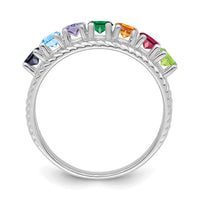14k White Gold Polished 7-Stone Mothers Ring Mounting-XMR8/7W