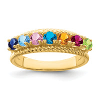 14k Polished 7-Stone Mothers Ring Mounting-XMR8/7