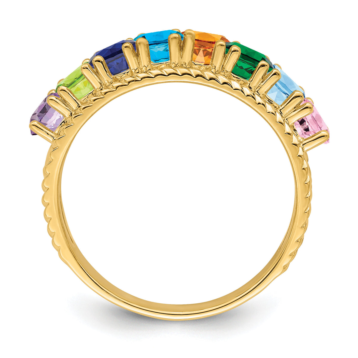 14k Polished 8-Stone Mothers Ring Mounting-XMR8/8