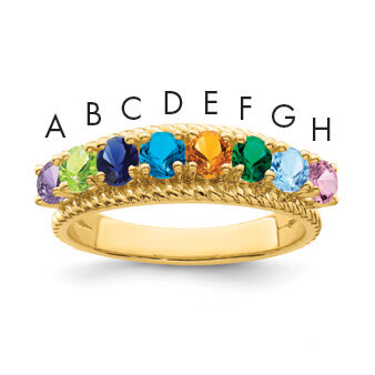 14k Polished 8-Stone Mothers Ring Mounting-XMR8/8