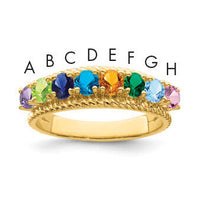 14k Polished 8-Stone Mothers Ring Mounting-XMR8/8
