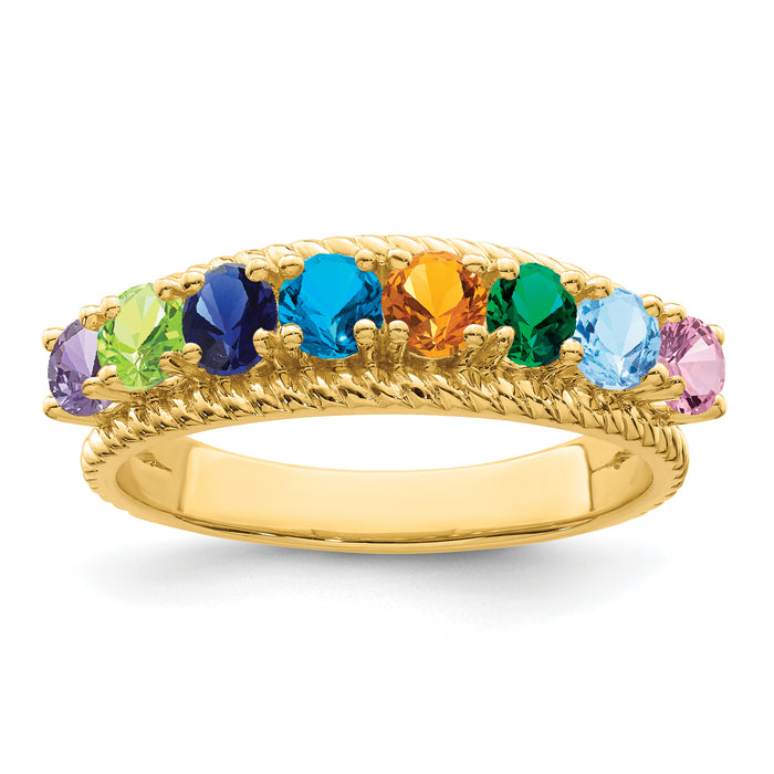 14k Polished 8-Stone Mothers Ring Mounting-XMR8/8-7