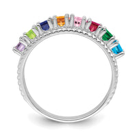 14k White Gold Polished 8-Stone Mothers Ring Mounting-XMR8/8W