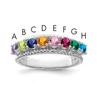 14k White Gold Polished 8-Stone Mothers Ring Mounting-XMR8/8W-7