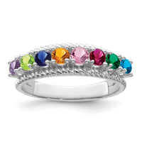 14k White Gold Polished 8-Stone Mothers Ring Mounting-XMR8/8W-7