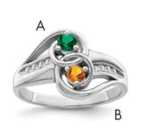 14k White Gold Family Jewelry Ring Mounting-XMR93/2W