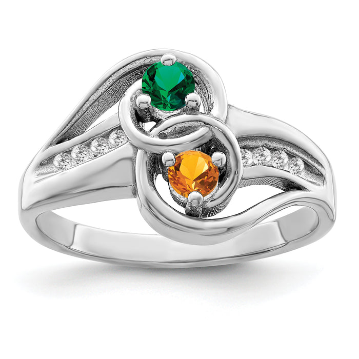 14k White Gold Family Jewelry Ring Mounting-XMR93/2W-7