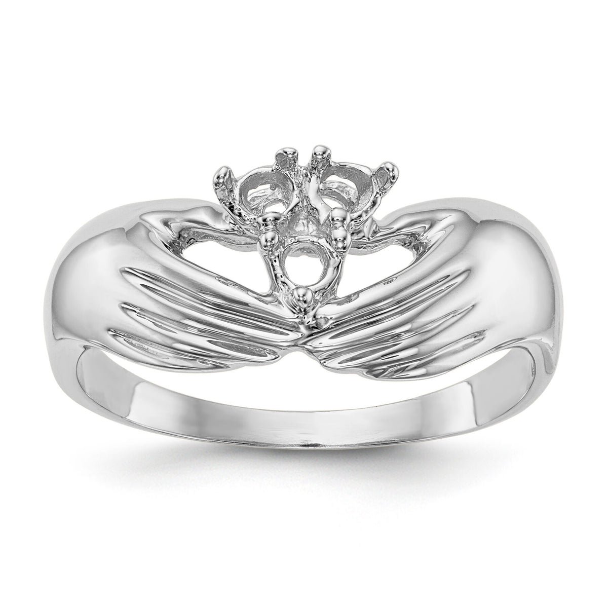 14k white Gold 3 Stone Family Ring Mounting-XMRW51/3