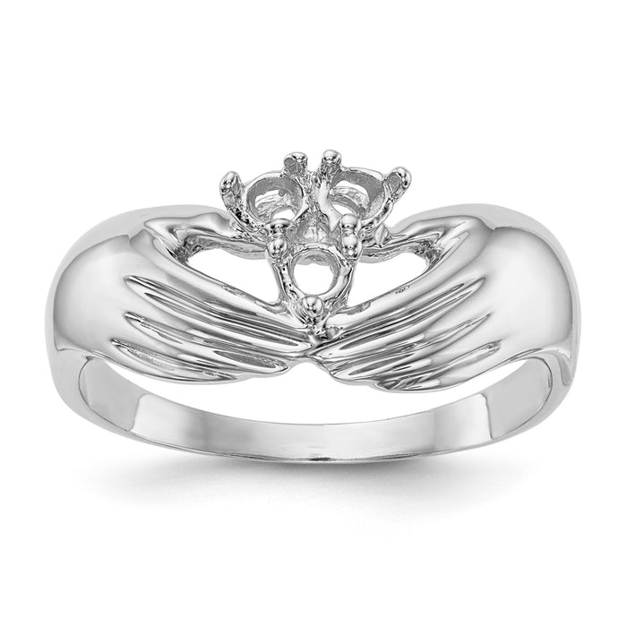 14k white Gold 3 Stone Family Ring Mounting-XMRW51/3