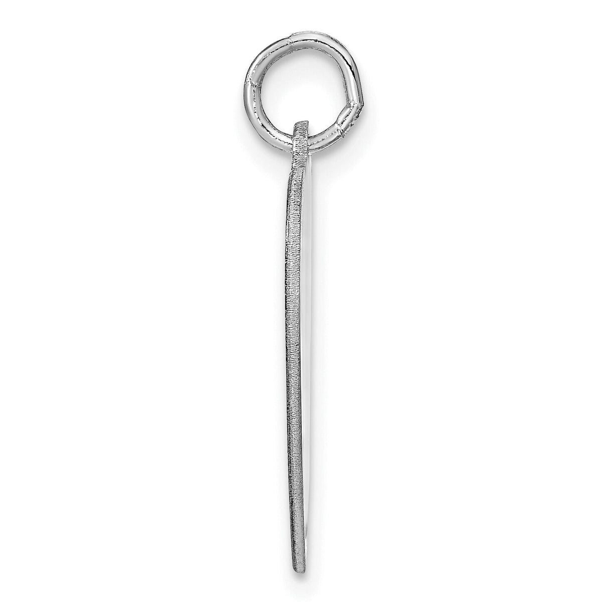 14k White Gold Heart Disc Name Charm-XNA105W