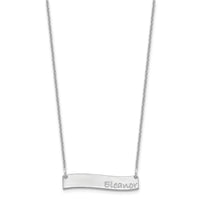 10k White Gold Small BRADLEY HAND Curved Bar Necklace-10XNA1074W